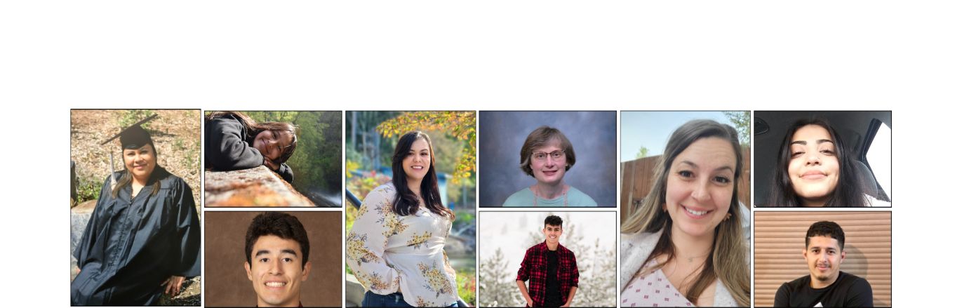 A photo collage of multiple scholarship recipients