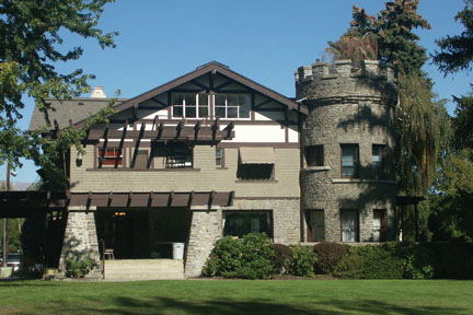 Well house and campus grounds