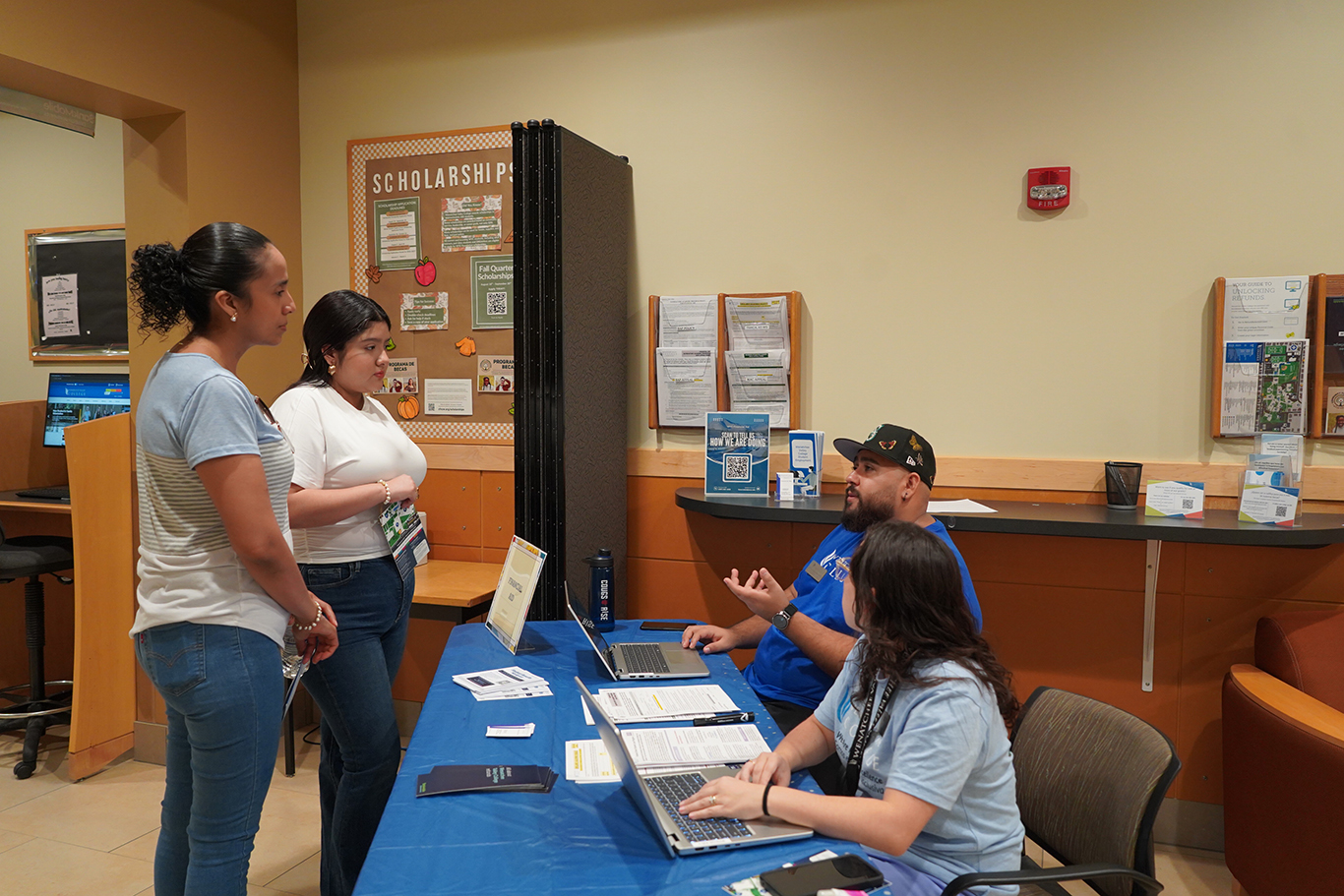 Students receiving help from financial aid