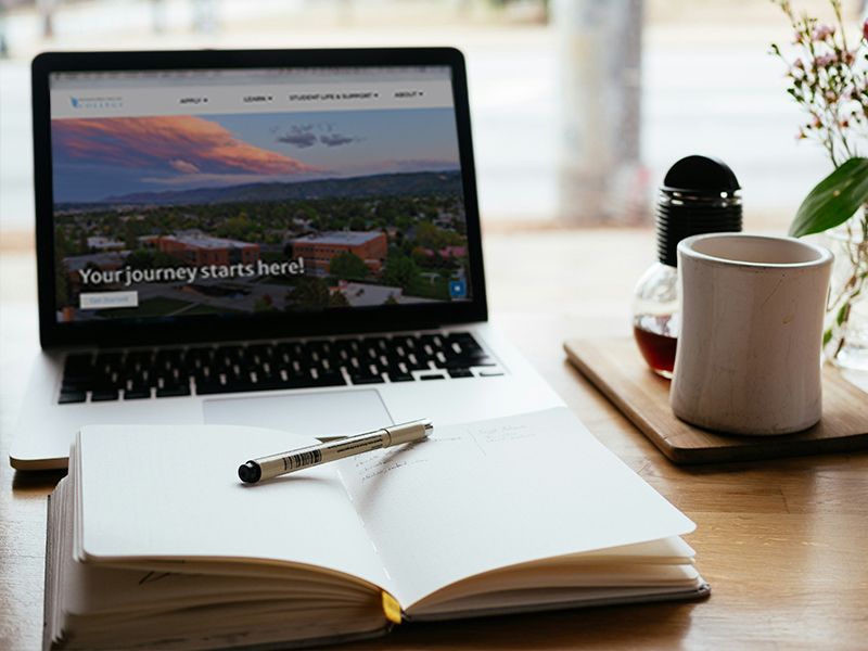 Laptop with WVC homepage open